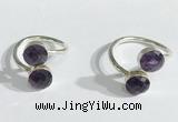 NGR1086 8mm faceted coin amethyst gemstone rings wholesale