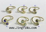 NGR1115 6mm coin  mixed gemstone rings wholesale