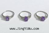 NGR1146 6*8mm faceted oval amethyst gemstone rings wholesale