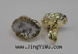 NGR125 30*40mm - 35*45mm freeform plated druzy quartz rings