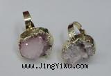 NGR130 18*25mm - 20*25mm freeform plated druzy quartz rings