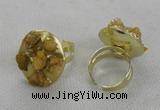 NGR176 25*30mm druzy agate gemstone rings wholesale