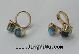 NGR189 8*10mm - 12*14mm freeform druzy agate gemstone rings