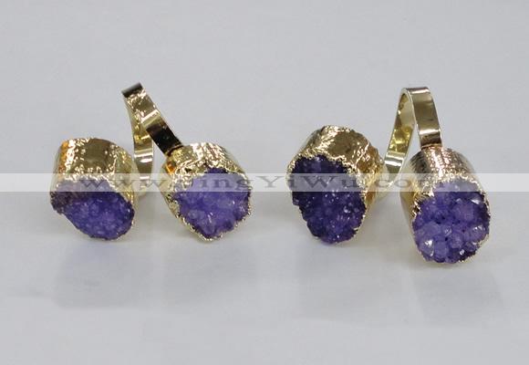 NGR195 10*14mm - 15*20mm oval druzy agate gemstone rings