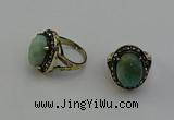NGR2108 10*15mm faceted oval amazonite gemstone rings wholesale