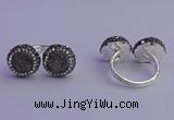 NGR2177 12mm - 14mm coin plated druzy agate rings wholesale