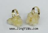 NGR22 18*25mm - 25*30mm nuggets plated druzy quartz rings