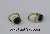 NGR228 12mm flat round agate gemstone rings wholesale