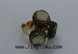 NGR290 14mm - 16mm coin plated druzy agate gemstone rings