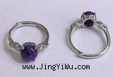 NGR3000 925 sterling silver with 8mm flat  round charoite rings