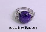 NGR3011 925 sterling silver with 14mm flat  round charoite rings