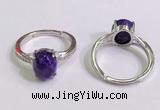 NGR3017 925 sterling silver with 8*10mm oval charoite rings