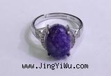 NGR3033 925 sterling silver with 10*14mm oval charoite rings