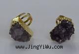 NGR313 15*20mm - 18*25mm freeform druzy amethyst gemstone rings