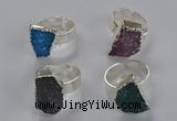 NGR325 13*18mm - 15*20mm freeform druzy agate gemstone rings
