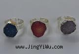 NGR327 16*18mm - 18*20mm freeform druzy agate gemstone rings