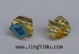 NGR376 15*20mm - 20*25mm freeform druzy agate rings wholesale