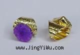 NGR384 18*25mm - 22*28mm freeform druzy agate gemstone rings