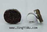 NGR63 25*30mm - 30*40mm freeform plated druzy agate rings