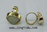 NGR65 15*20mm - 18*25mm freeform plated druzy agate rings