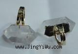 NGR79 15*25mm - 18*30mm faceted nuggets white crystal rings