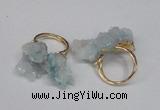 NGR97 15*20mm - 20*25mm nuggets plated druzy quartz rings