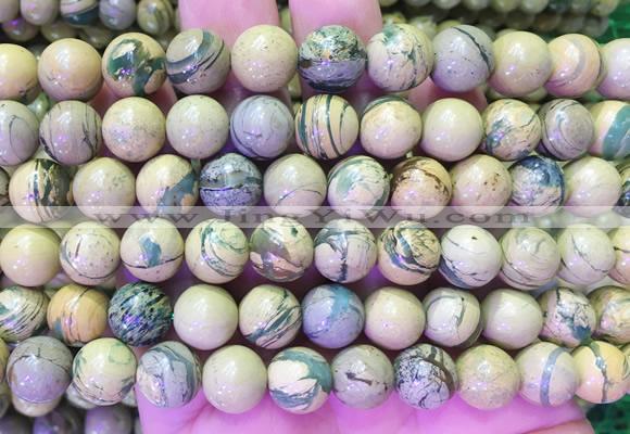 NSBS08 15 inches 10mm round Green Dragon Veins Jasper beads wholesale