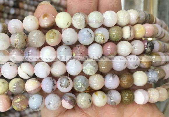 OPBS02 15 inches 8mm round pink opal beads wholesale