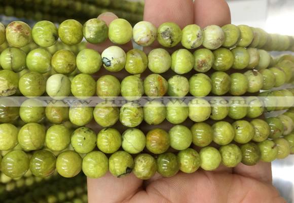 OPBS05 15 inches 6mm round green opal beads wholesale