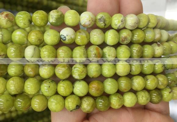 OPBS06 15 inches 8mm round green opal beads wholesale