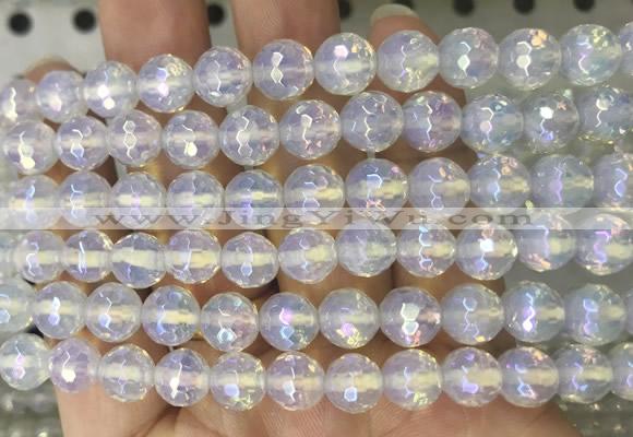 OPBS17 15 inches 8mm faceted round AB-color opalite beads wholesale