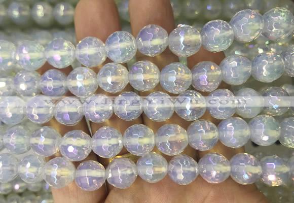 OPBS18 15 inches 10mm faceted round AB-color opalite beads wholesale