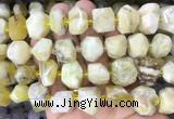 OPBS21 15 inches 12*16mm - 13*18mm faceted nuggets yellow opal beads
