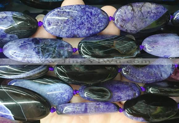 OVBS47 15 inches 20*40mm oval Agate gemstone beads wholesale