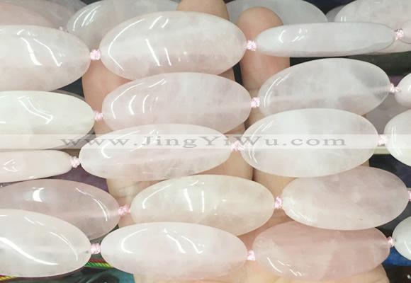 OVBS61 15 inches 20*40mm oval rose quartz gemstone beads wholesale