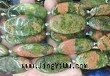OVBS74 15 inches 20*40mm oval unakite gemstone beads wholesale