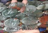 OVBS77 15 inches 20*40mm oval blood jasper gemstone beads wholesale
