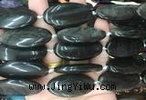 OVBS80 15 inches 20*40mm oval silver obsidian gemstone beads wholesale