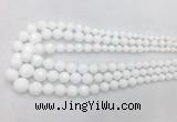 PBBS01 15 inches 6mm - 16mm faceted round white porcelain beads wholesale