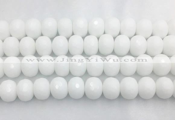 PBBS02 15 inches 13*18mm faceted rondelle white porcelain beads wholesale