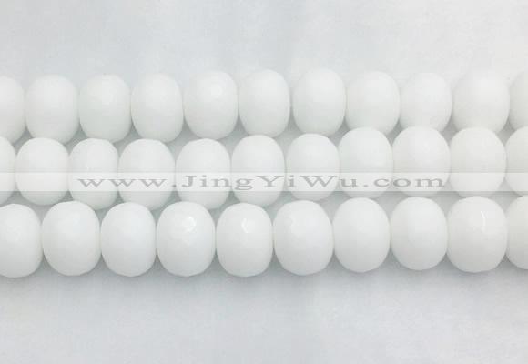 PBBS03 15 inches 15*20mm faceted rondelle white porcelain beads wholesale