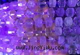 RBBS10 15 inches 8*12mm faceted wheel amethyst gemstone beads