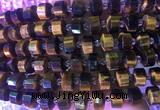 RBBS17 15 inches 8*12mm faceted wheel yellow tiger eye gemstone beads