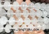 RBBS25 15 inches 13*18mm faceted rondelle white crystal gemstone beads