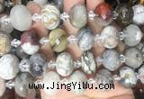 RBBS35 15 inches 13*18mm faceted rondelle Mexican crazy agate gemstone beads