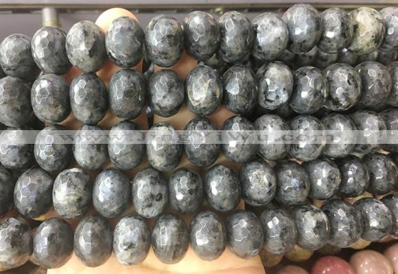 RBBS39 15 inches 12*16mm faceted rondelle black labradorite beads wholesale