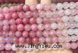 RDBS02 15 inches 8mm round pink rhodonite gemstone beads wholesale