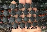 RGBS11 15 inches 16mm star black lava gemstone beads wholesale