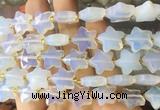 RGBS69 15 inches 14mm faceted star white opalite beads wholesale