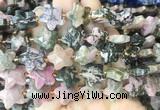 RGBS70 15 inches 14mm faceted star black veined rhodonite beads wholesale